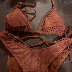 brown bikini triangle top